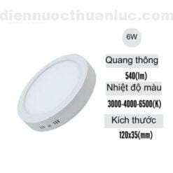 Đèn Led ốp trần nổi tròn 6W viền trắng Lotus