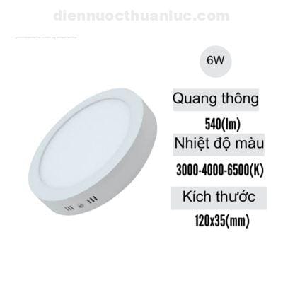 ẢNH (2) Đèn Led ốp trần nổi tròn 6W viền trắng Lotus