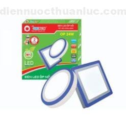 Đèn Led ốp trần nổi vuông 24W Omisun (viền xanh dương)