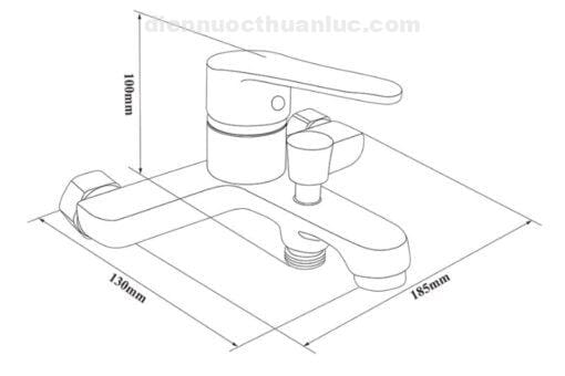 Bản vẽ sản phẩm củ sen nóng lạnh EL-7001 Eurolife