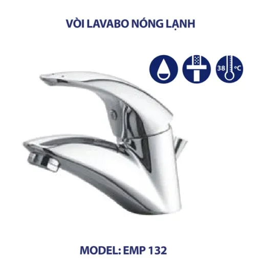 Vòi Lavabo Nóng Lạnh Cao cấp Empire 132