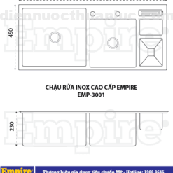 Chậu rửa chén Inox cao cấp Empire EMP3001