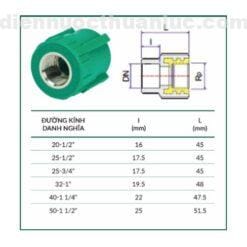 Kích thước nối RT ppr STROMAN
