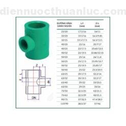 Kích thước tê thu ppr STROMAN