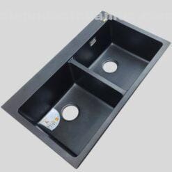 2 hố cân đối chậu rửa chén 2 hộc đá thạch anh EL-QC8349 eurolife