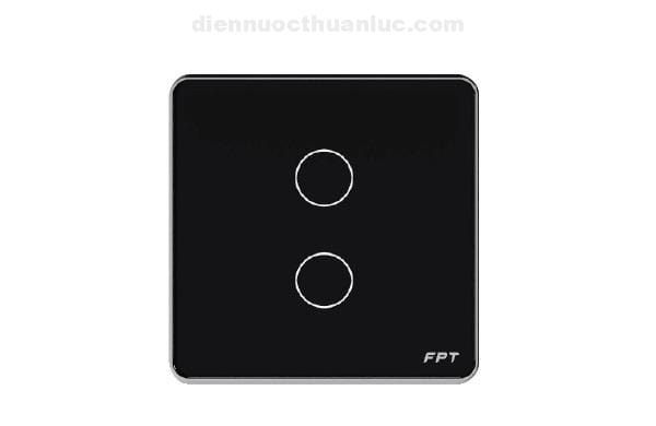 Công tắc cảm ứng 2 nút vuông đen FPT Smart Home SNBR0114 Công tắc cảm ứng 2 nút vuông đen FPT Smart Home SNBR0114