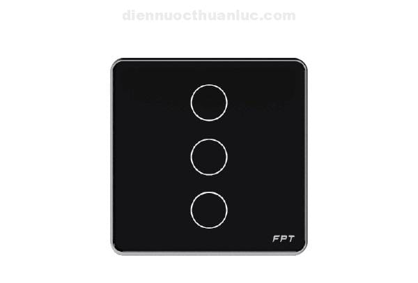 Công tắc cảm ứng 3 nút vuông đen FPT Smart Home SNBR0115 Công tắc cảm ứng 3 nút vuông đen FPT Smart Home SNBR0115