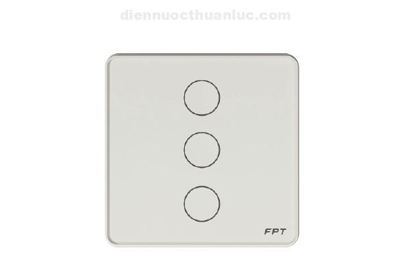 Công tắc cảm ứng 3 nút vuông trắng FPT Smart Home SNBR0112 Công tắc cảm ứng 3 nút vuông trắng FPT Smart Home SNBR0112
