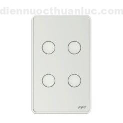 Công tắc cảm ứng 4 nút chữ nhật trắng FPT Smart Home SNBR024