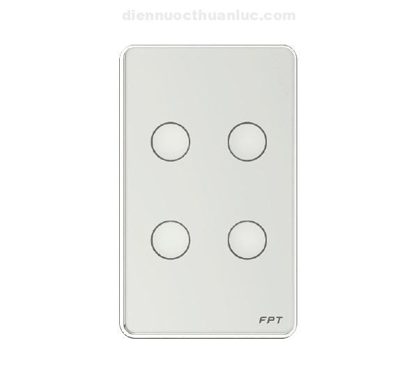 Công tắc cảm ứng 4 nút chữ nhật trắng FPT Smart Home SNBR024 Công tắc cảm ứng 4 nút chữ nhật trắng FPT Smart Home SNBR024