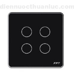 Công tắc cảm ứng 4 nút vuông đen FPT Smart Home SNBR0116