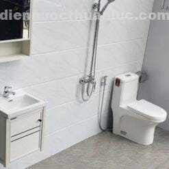 Ảnh thực tế lắp đặt bồn cầu 1 khối sứ Nano diệt khuẩn EL-BC2077 Eurolife