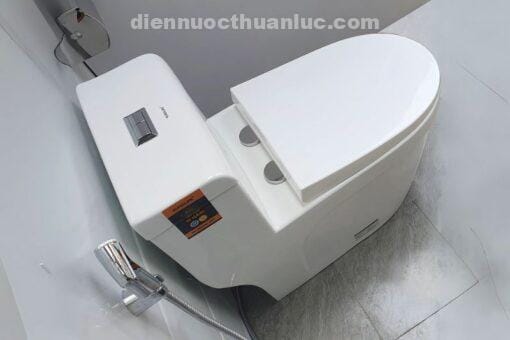 Ảnh thực tế bồn cầu 1 khối sứ Nano EL-BC216 Eurolife