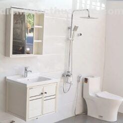 Thực tế lắp đặt bồn cầu 1 khối sứ Nano EL-BC262 Eurolife