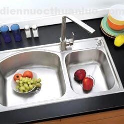 Thực tế lắp đặt chậu rửa chén Inox 810x450x230 EL-C8145 Eurolife