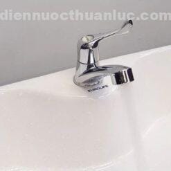 vòi Lavabo cao mạ Chrome tay muỗng LA03 Eurolife được lắp đặt thực tế