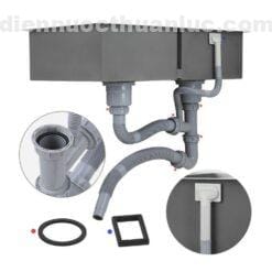 Bộ thoát nước bằng nhựa cao cấp của chậu rửa chén Inox handmade 820x450x230 EL-HM8245 Eurolife