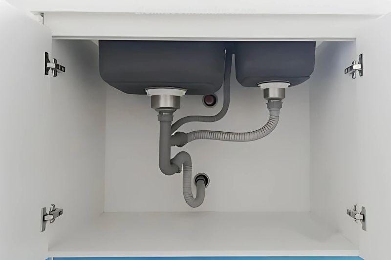 bo-xa-nuoc-thai-chau-rua-chen-inox-el-c8145-eurolife-sau-khi-lap-dat Bộ xả nước thải chậu rửa chén Inox 810x450x230 EL-C8145 Eurolife sau khi lắp đặt