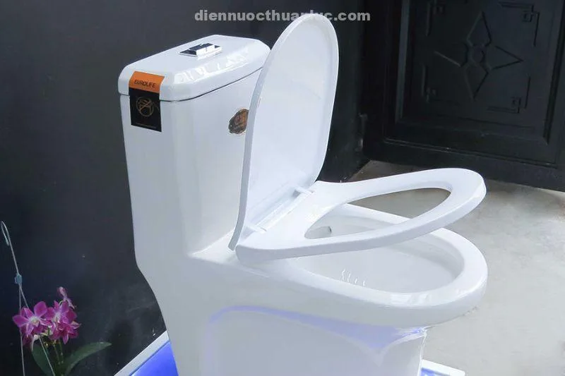 Bồn cầu 1 khối sứ Nano diệt khuẩn EL-BC2077 Eurolife với nắp đóng êm ái