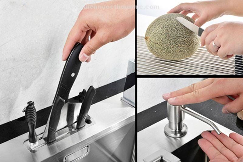 cac-tinh-nang-tien-dung-cua-chau-rua-chen-inox-handmade-el-hm8245-eurolife Các tiện ích bổ sung của chậu rửa chén Inox handmade 820x450x230 EL-HM8245 Eurolife