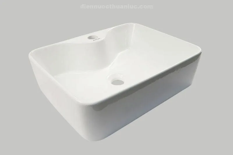 Chậu Lavabo dương bàn sứ Nano siêu chống bám bẩn EL-LVB04 Eurolife bo cong 4 góc, nổi trên mặt bàn