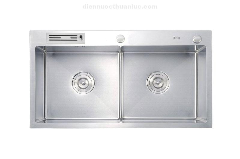 Chậu rửa chén Inox handmade 820x450x230 EL-HM8245 Eurolife với hộc chứa lớn