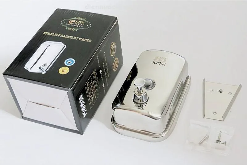 Đóng gói sản phẩm bình xịt nước rửa tay Inox SUS 304 treo tường EL-BX26 Eurolife