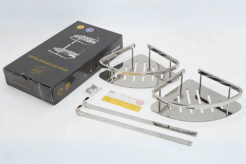 Đóng gói sản phẩm kệ góc xà phòng đôi Inox 304 EL-KG2 Eurolife