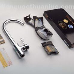 Đóng gói sản phẩm vòi rửa chén nóng lạnh cần xoay 360 độ EL-KM01 Eurolife