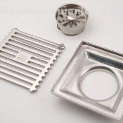 Lỗ thoát nước hố ga 12x12cm chống hôi INOX 304 EL-HG03 Eurolife