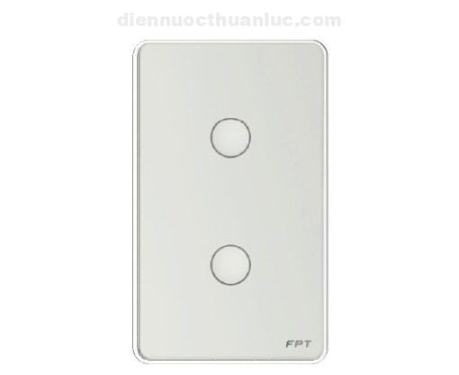 Công tắc cảm ứng 2 nút chữ nhật trắng FPT Smart Home SNBR022