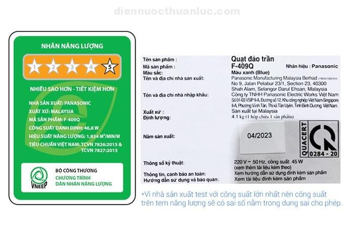 Quạt đảo trần Panasonic F409QGO Quạt đảo trần Panasonic F409QGO