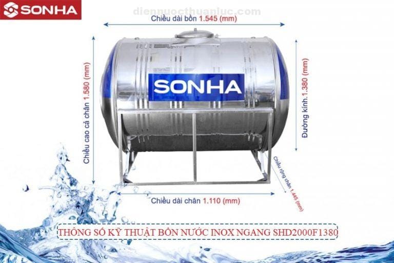 Bồn inox Sơn Hà 1000L ngang Bồn inox Sơn Hà 1000L ngang