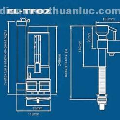 Thông số kỹ thuật bộ xả bồn cầu Tonaldo EL-TF02 Eurolife