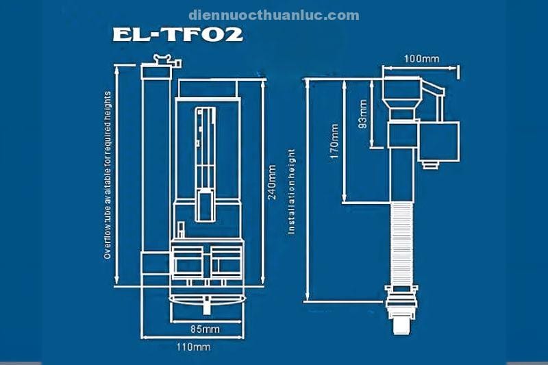 thong-so-ky-thuat-bo-xa-bon-cau-tonaldo-el-tf02-eurolife Thông số kỹ thuật bộ xả bồn cầu Tonaldo EL-TF02 Eurolife