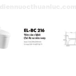 Thông số kỹ thuật bồn cầu 1 khối sứ Nano EL-BC216 Eurolife