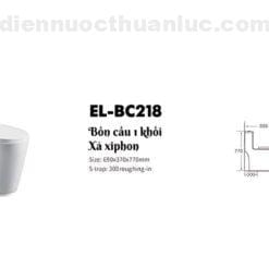 Thông số kỹ thuật bồn cầu 1 khối sứ Nano EL-BC218 Eurolife