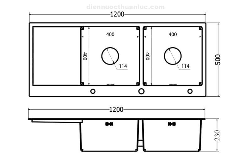 thong-so-ky-thuat-chau-rua-chen-inox-el-hm12050-eurolife