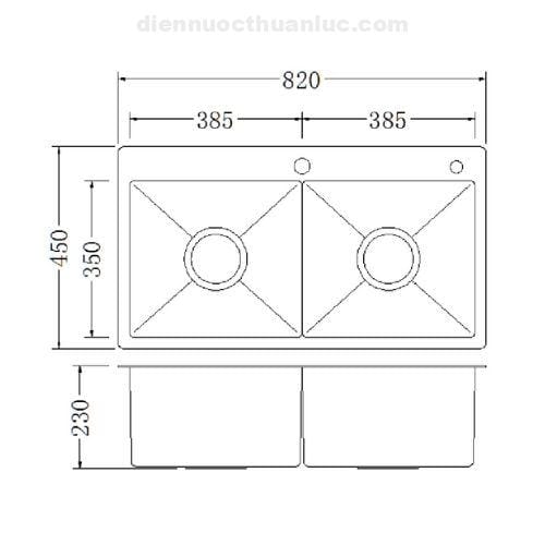 thong-so-ky-thuat-chau-rua-chen-inox-handmade-el-hm8245-eurolife