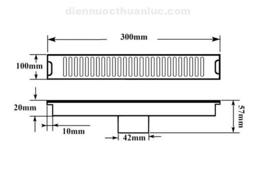 Thông số kỹ thuật Hố ga 10x30cm chống hôi INOX 304 EL-HG1030/HG16 Eurolife