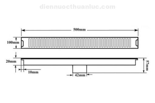 Thông số kỹ thuật Hố ga 10x50cm chống hôi INOX 304 EL-HG1050/HG18 Eurolife