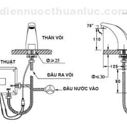 Thống số kỹ thuật Vòi lavabo cảm ứng lạnh EL-A100 Eurolife