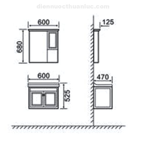 thong-so-ky-thuat Thông số kỹ thuật tủ lavabo 600*470*525 BLV-NC01 Eurolife
