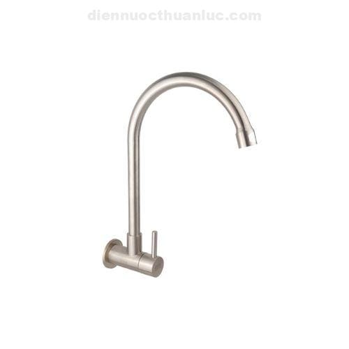 voi-rua-chen-lanh-am-tuong-inox-304-el-rc08-eurolife Vòi rửa chén lạnh âm tường Inox 304 EL-RC08 Eurolife