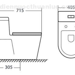 Thông số kỹ thuật bồn cầu 1 khối EL-LUX8218 Eurolife