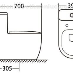 Thông số kỹ thuật bồn cầu 1 khối EL-LUX8288 Eurolife