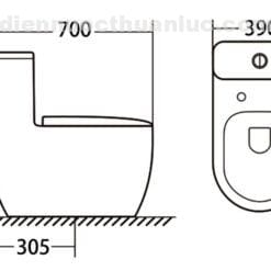 Thông số kỹ thuật bồn cầu 1 khối EL-LUX8298 Eurolife