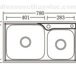 Thông số kỹ thuật chậu rửa chén EL-C7843 Eurolife