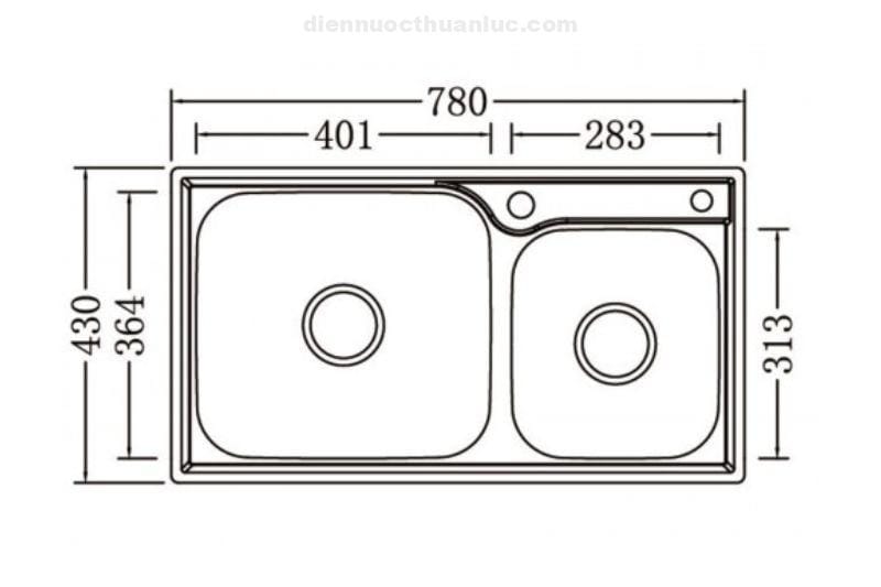 thong-so-ky-thuat-chau-rua-chen-el-c7843-eurolife Thông số kỹ thuật chậu rửa chén EL-C7843 Eurolife