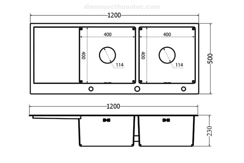 thong-so-ky-thuat-chau-rua-chen-el-ls12050-eurolife Thông số kỹ thuật Chậu Rửa Chén EL-LS12050 Eurolife